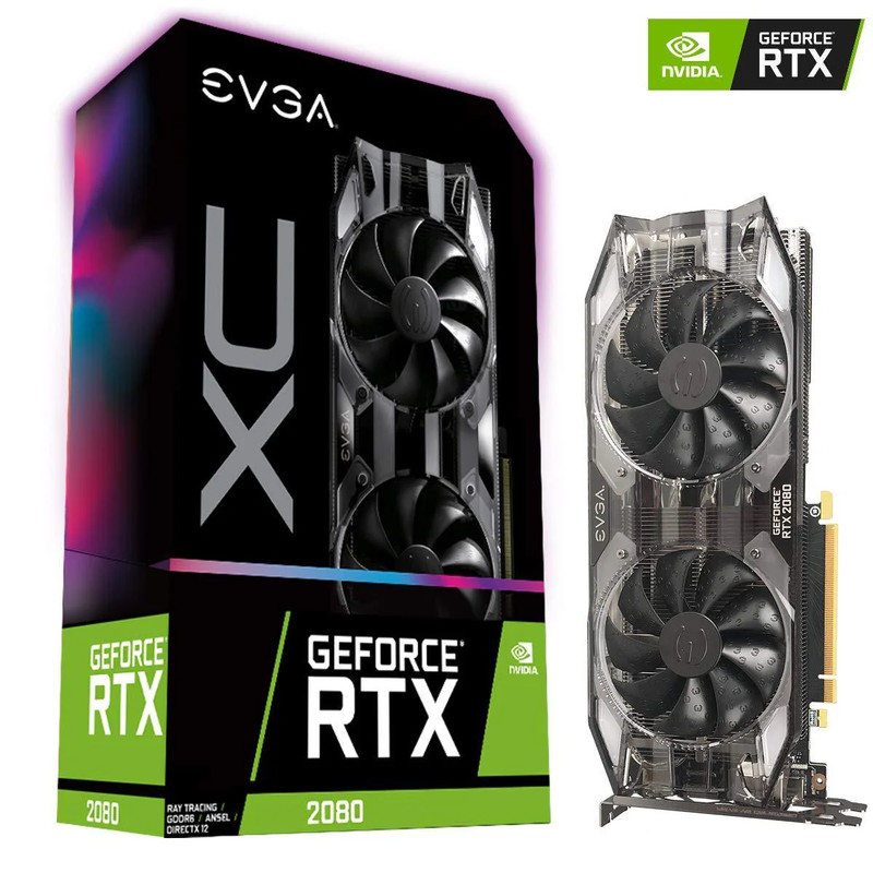 EVGA GeForce RTX 2080 10GB GDDR6 PCI-E Gen 3x4 - Graphics Card - كرت الشاشة